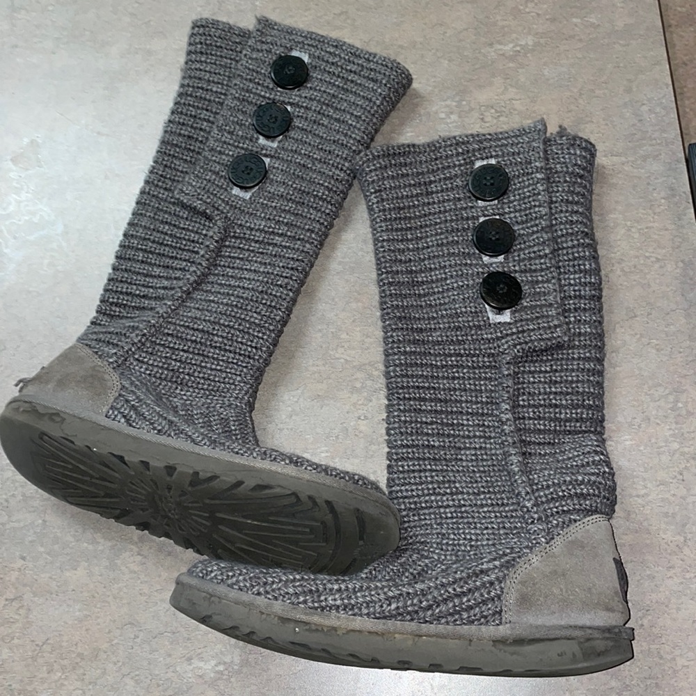 Gray Tall Cardy Knit Sweater Uggs